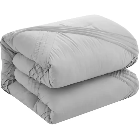 Gray Queen Polyester 140 Thread Count Washable Down Comforter Set Photo 2