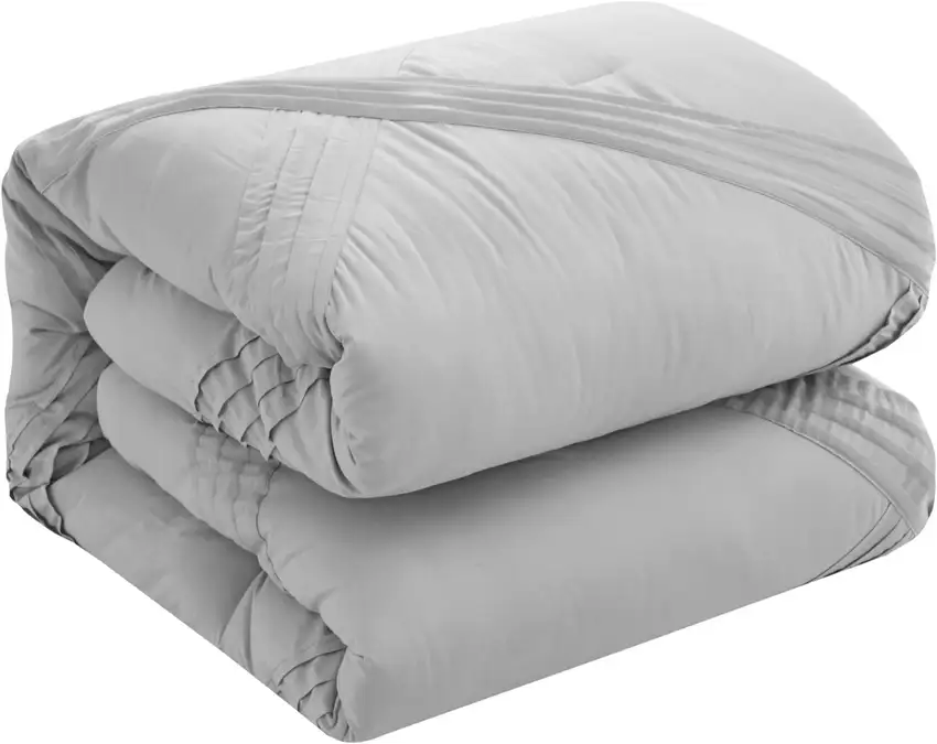 Gray Queen Polyester 140 Thread Count Washable Down Comforter Set Photo 1