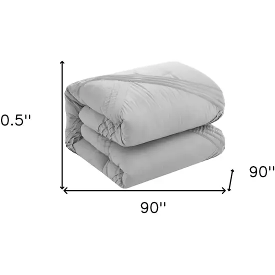 Gray Queen Polyester 140 Thread Count Washable Down Comforter Set Photo 6
