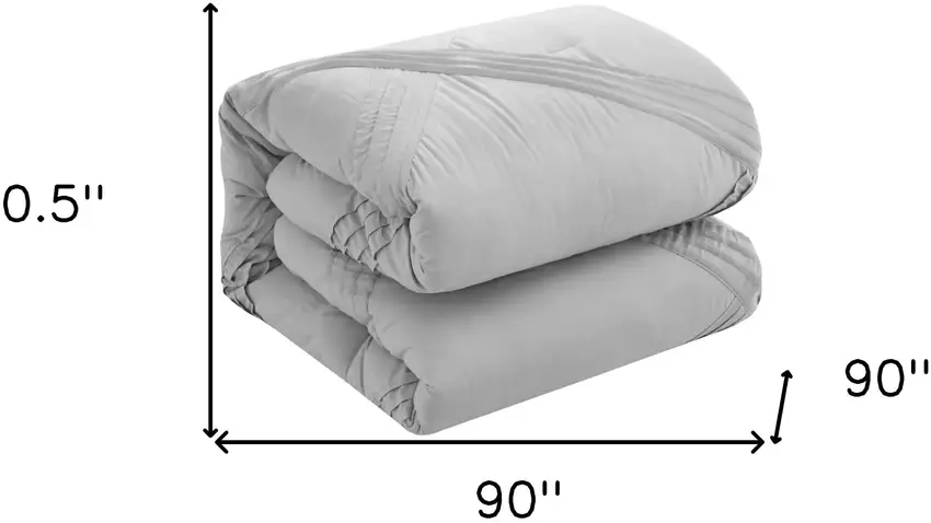 Gray Queen Polyester 140 Thread Count Washable Down Comforter Set Photo 6