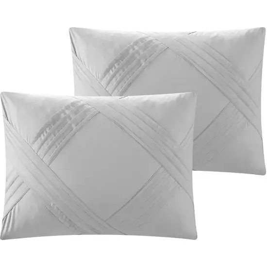 Gray Queen Polyester 140 Thread Count Washable Down Comforter Set Photo 3