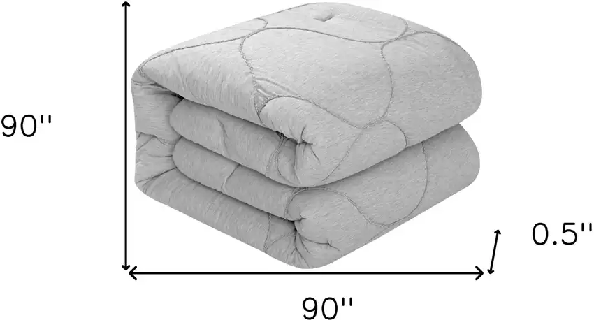 Gray Queen Polyester 180 Thread Count Washable Down Comforter Set Photo 9