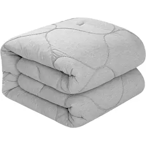 Photo of Gray Queen Polyester 180 Thread Count Washable Down Comforter Set