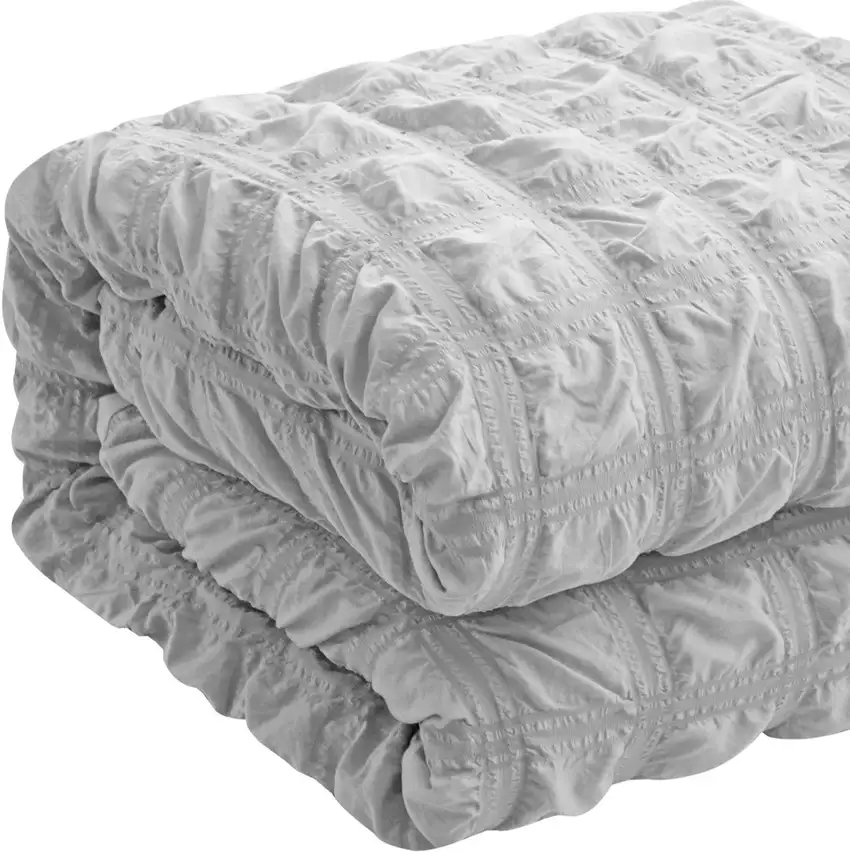Gray Twin Polyester 180 Thread Count Washable Duvet Cover Set Photo 6