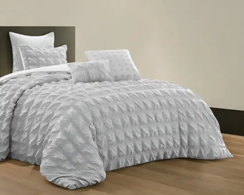 Gray Twin Polyester 180 Thread Count Washable Duvet Cover Set Photo 1