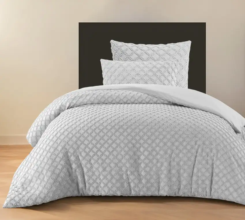 Gray Twin Polyester 180 Thread Count Washable Duvet Cover Set Photo 1