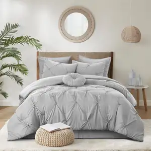Photo of Gray Twin Polyester 180 Thread Count Washable Down Comforter Set