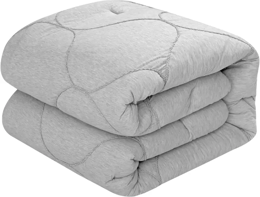 Gray Twin Polyester 180 Thread Count Washable Down Comforter Set Photo 6