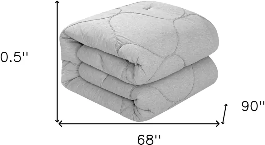 Gray Twin Polyester 180 Thread Count Washable Down Comforter Set Photo 6