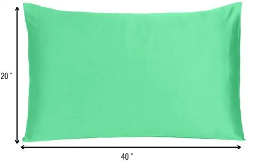 Green Dreamy Set Of 2 Silky Satin King Pillowcases Photo 8