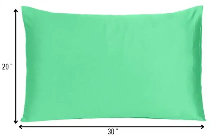 Green Dreamy Set Of 2 Silky Satin Queen Pillowcases Photo 8