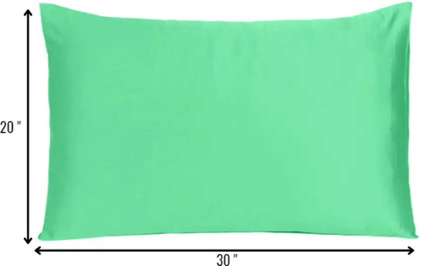 Green Dreamy Set Of 2 Silky Satin Queen Pillowcases Photo 8