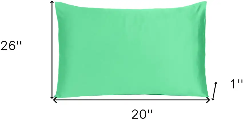 Green Dreamy Set Of 2 Silky Satin Standard Pillowcases Photo 8