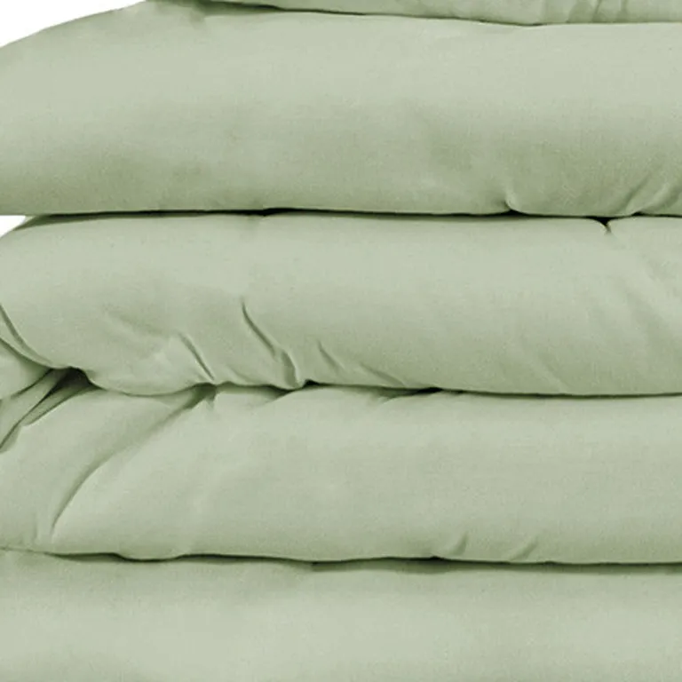 Green King Cotton Blend Washable Duvet Cover Set With Two Shams Photo 3