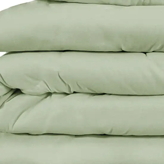 Green King Cotton Blend Washable Duvet Cover Set With Two Shams Photo 3