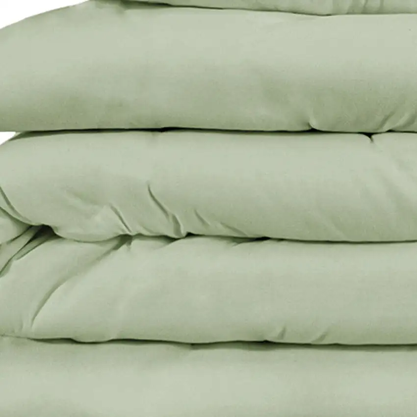 Green King Cotton Blend Washable Duvet Cover Set With Two Shams Photo 3