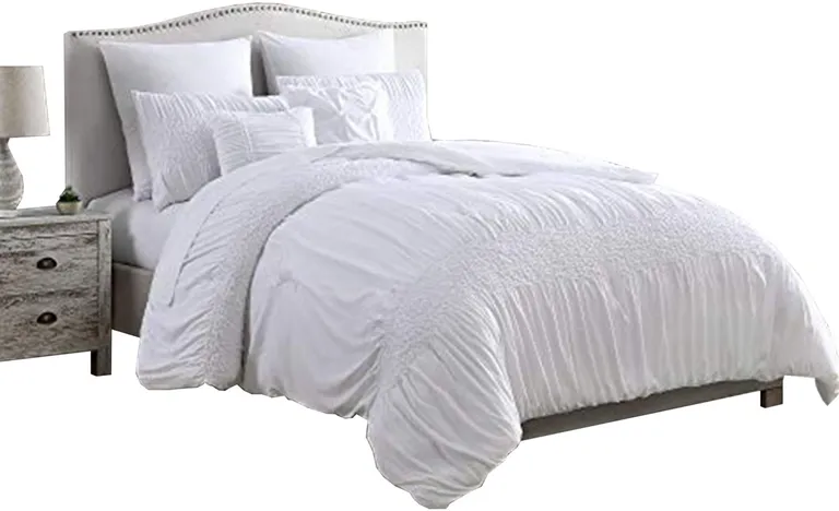 Hamburg 7 Piece King Size Comforter Set with Textured Details The Urban Port Photo 1