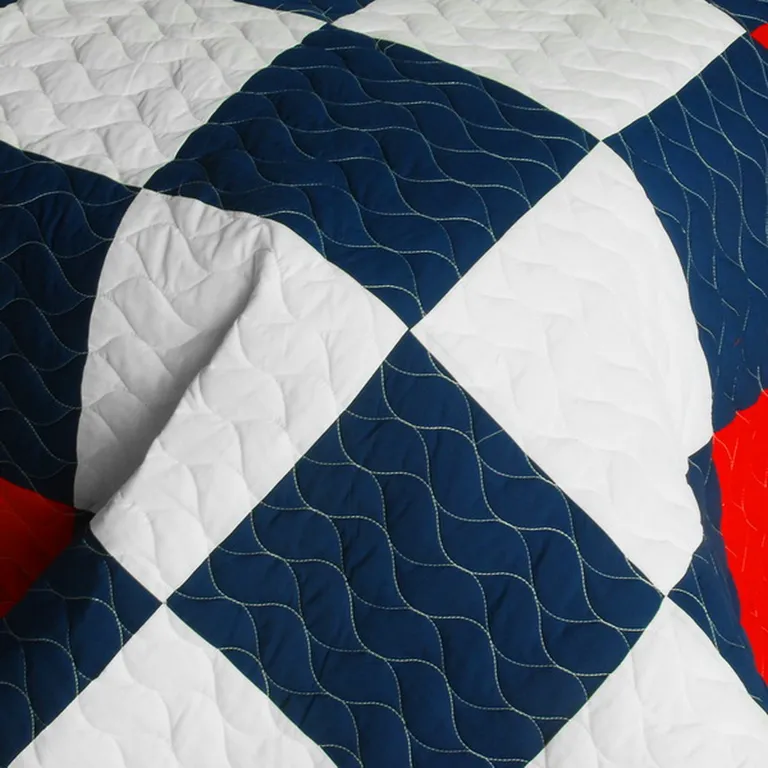 Handsome Prince - 3PC Vermicelli-Quilted Patchwork Quilt Set (Full/Queen Size) Photo 4