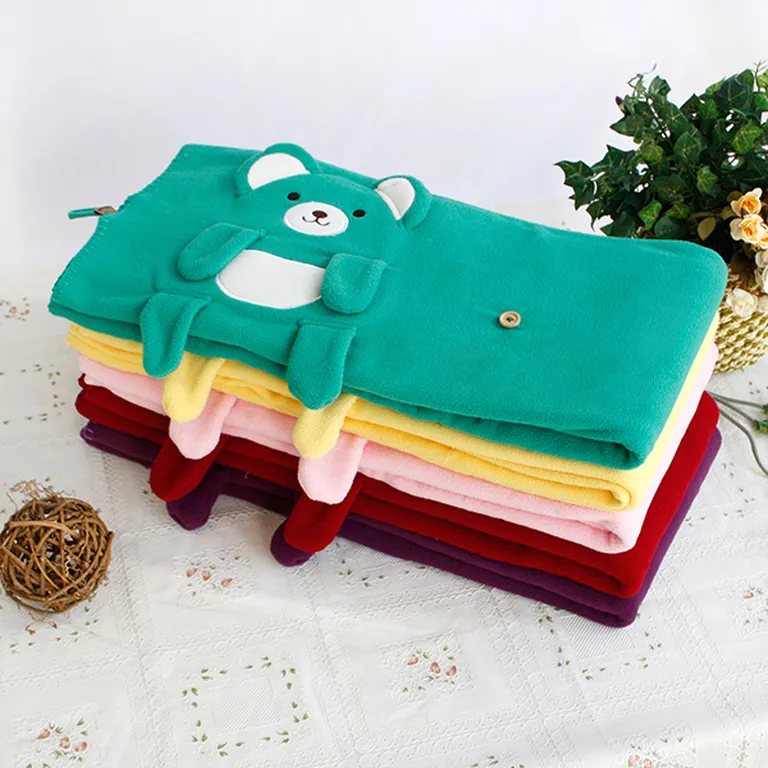 Happy Bear - Green - Embroidered Applique Coral Fleece Baby Throw Blanket (42.5 by 59.1 inches) Photo 4