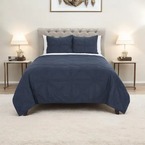 Indigo King 100% Cotton 300 Thread Count Machine Washable Down Alternative Comforter Photo 1