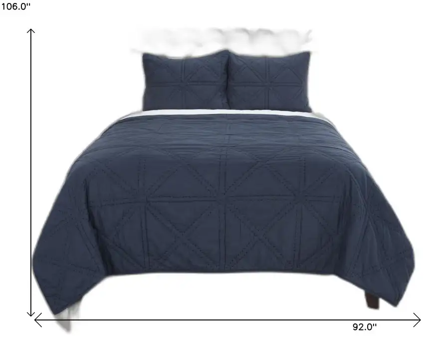 Indigo King 100% Cotton 300 Thread Count Machine Washable Down Alternative Comforter Photo 9