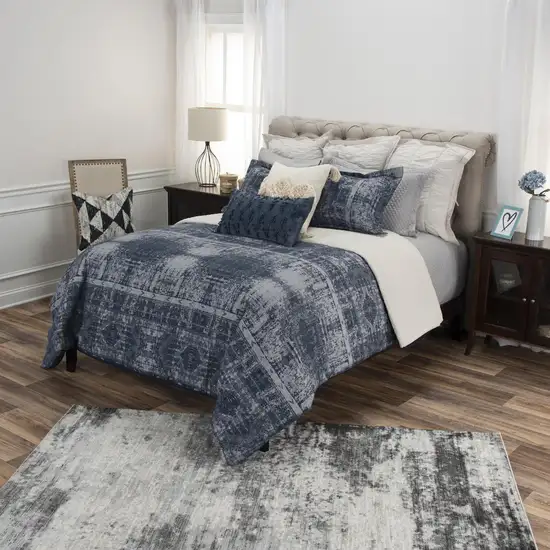 Indigo King Cotton Washable Polyester Duvet Cover Set With Two Shams Photo 7