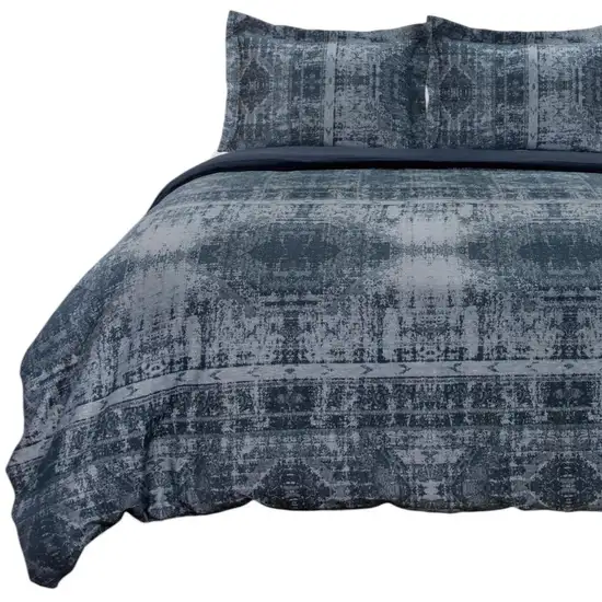 Indigo King Cotton Washable Polyester Duvet Cover Set With Two Shams Photo 3