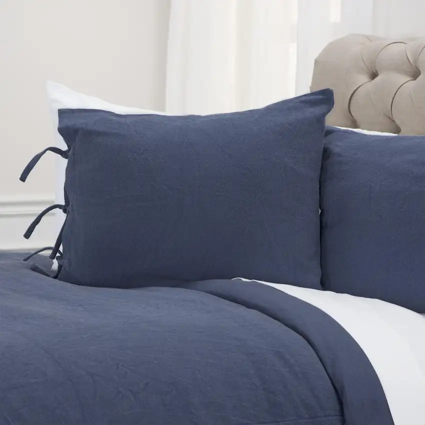 Indigo King Cotton Washable Polyester Duvet Cover Set With Two Shams Photo 6