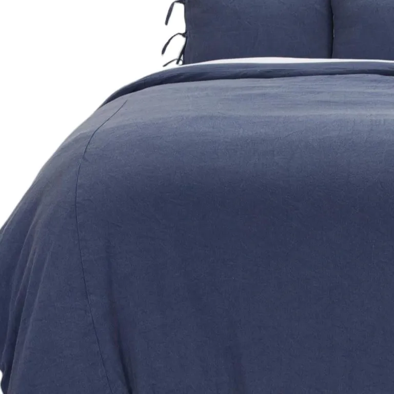 Indigo King Cotton Washable Polyester Duvet Cover Set With Two Shams Photo 5