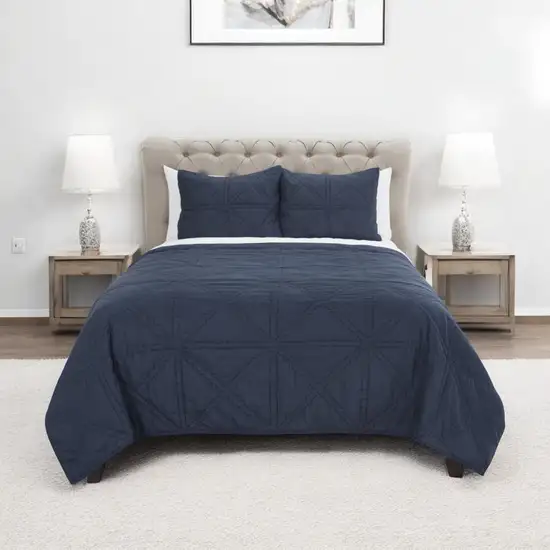 Indigo Queen 100% Cotton 300 Thread Count Dry Clean Only Down Alternative Comforter Photo 1