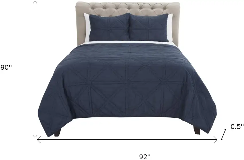Indigo Queen 100% Cotton 300 Thread Count Dry Clean Only Down Alternative Comforter Photo 6