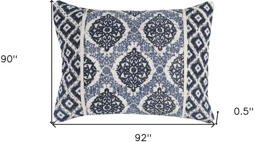 Indigo Queen 100% Cotton 300 Thread Count Machine Washable Down Alternative Comforter Photo 9