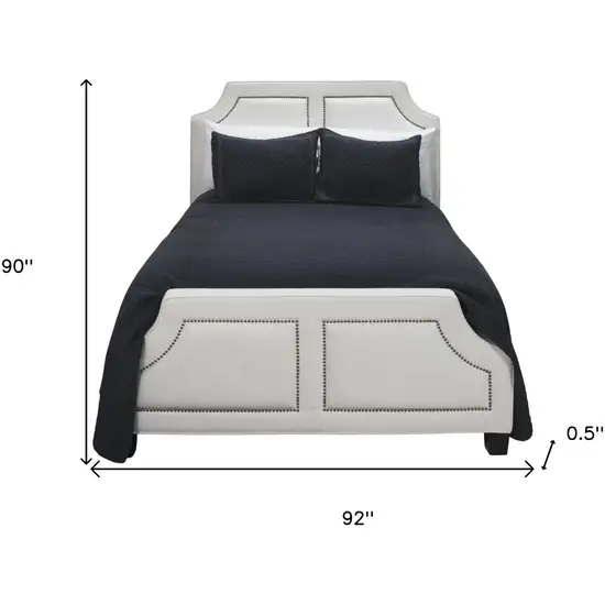 Indigo Queen 100% Cotton 300 Thread Count Machine Washable Down Alternative Comforter Photo 5