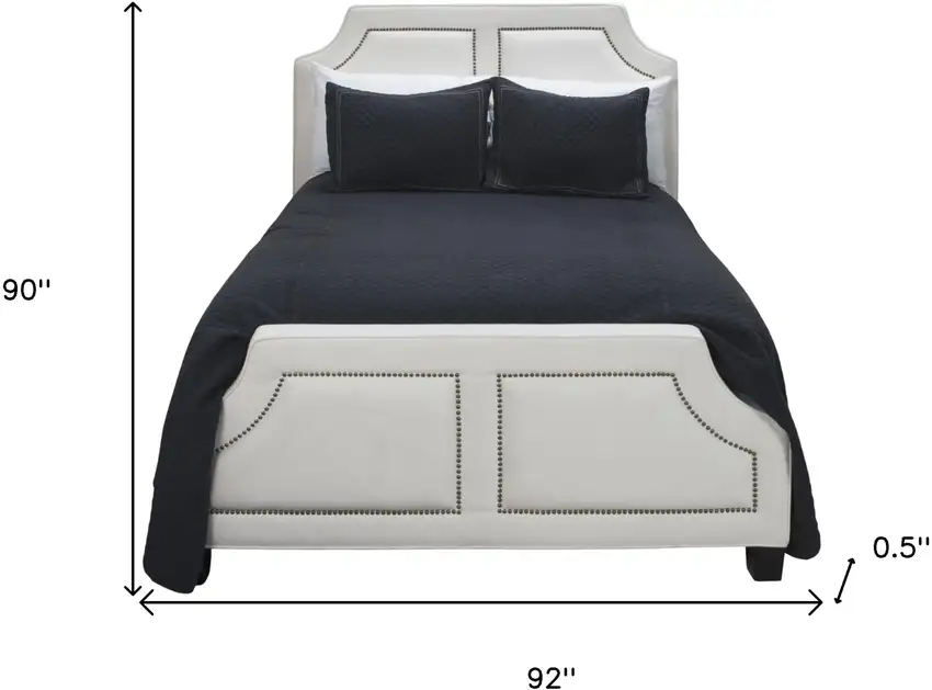 Indigo Queen 100% Cotton 300 Thread Count Machine Washable Down Alternative Comforter Photo 5