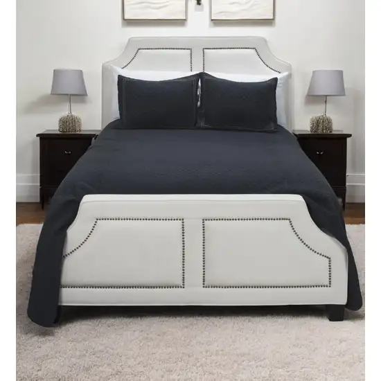 Indigo Queen 100% Cotton 300 Thread Count Machine Washable Down Alternative Comforter Photo 1