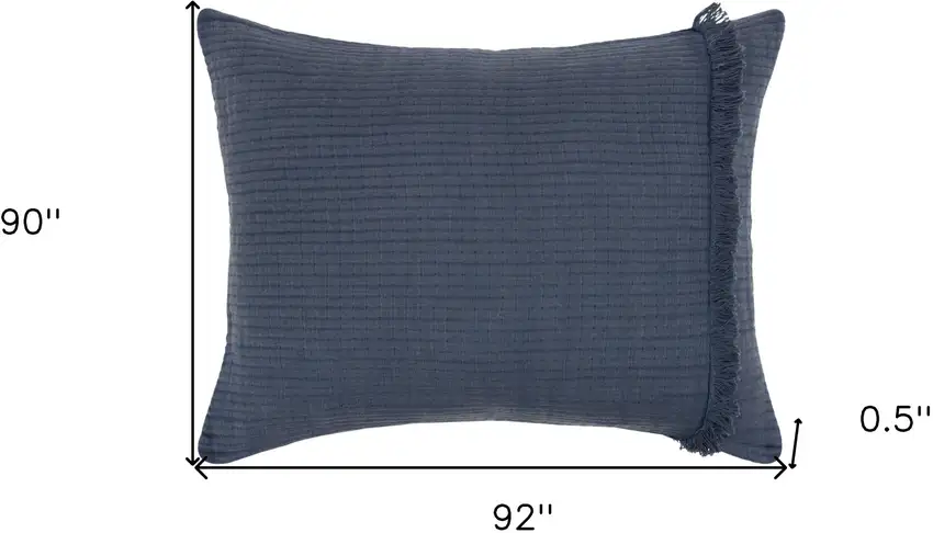 Indigo Queen 100% Cotton 300 Thread Count Machine Washable Down Alternative Comforter Photo 9
