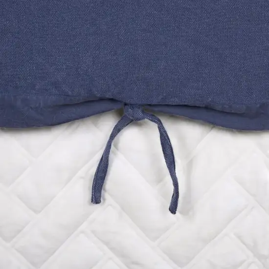 Indigo Queen Cotton Washable Polyester Duvet Cover Set With Two Shams Photo 6