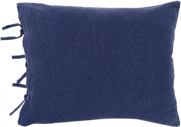 Indigo Queen Cotton Washable Polyester Duvet Cover Set With Two Shams Photo 4