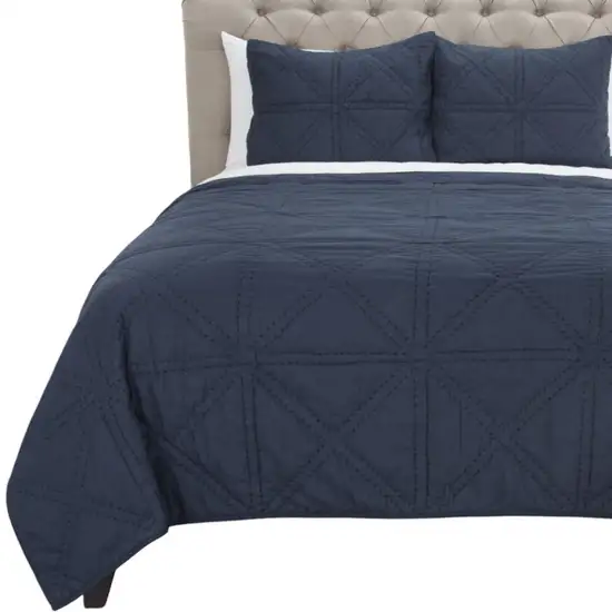 Indigo Twin Extra Long 100% Cotton 300 Thread Count Machine Washable Down Alternative Comforter Photo 6