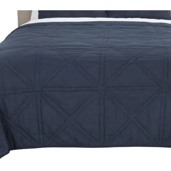 Indigo Twin Extra Long 100% Cotton 300 Thread Count Machine Washable Down Alternative Comforter Photo 4