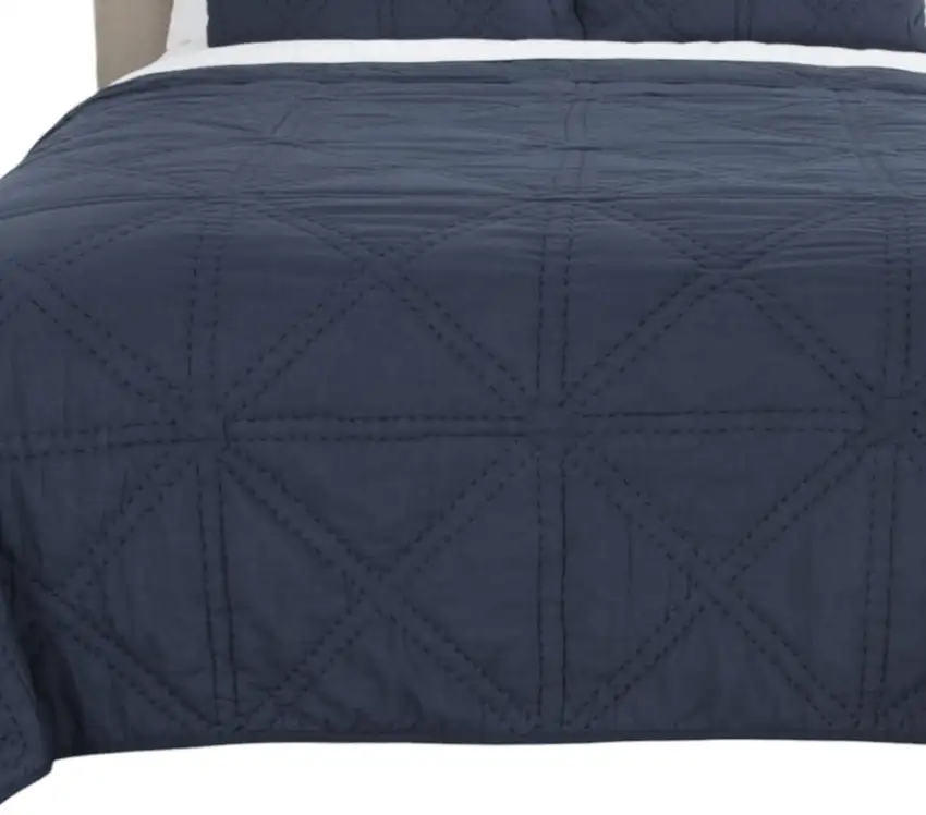 Indigo Twin Extra Long 100% Cotton 300 Thread Count Machine Washable Down Alternative Comforter Photo 4