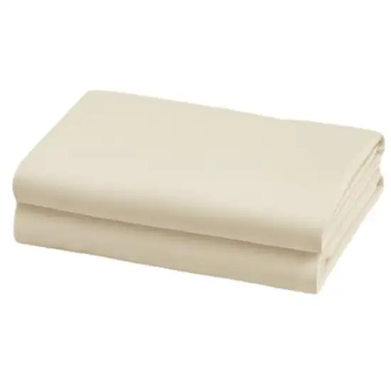 Set of Two Ivory Cotton Queen Pillowcases Photo 2