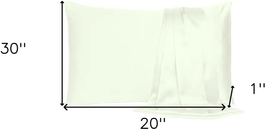Ivory Dreamy Set Of 2 Silky Satin Queen Pillowcases Photo 8