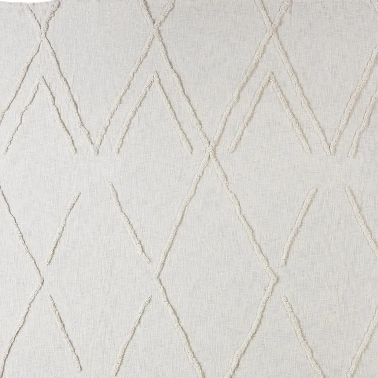 Geometric Cotton Coverlet With Fringe Photo 5