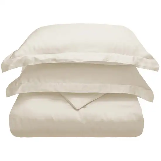 Ivory King Cotton Blend 300 Thread Count Washable Duvet Cover Set Photo 1