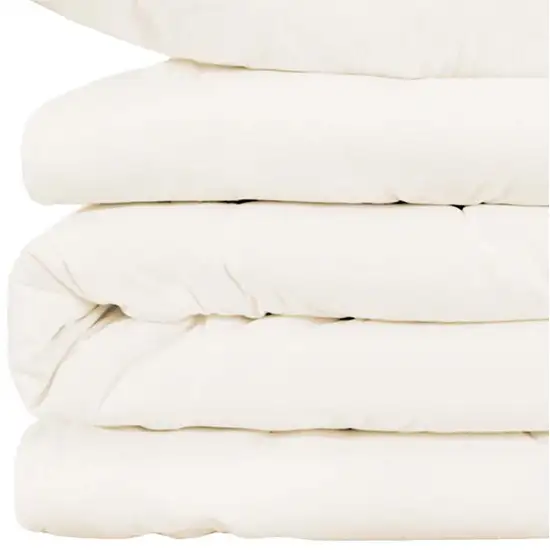 Ivory King Cotton Blend Washable Duvet Cover Set Photo 2