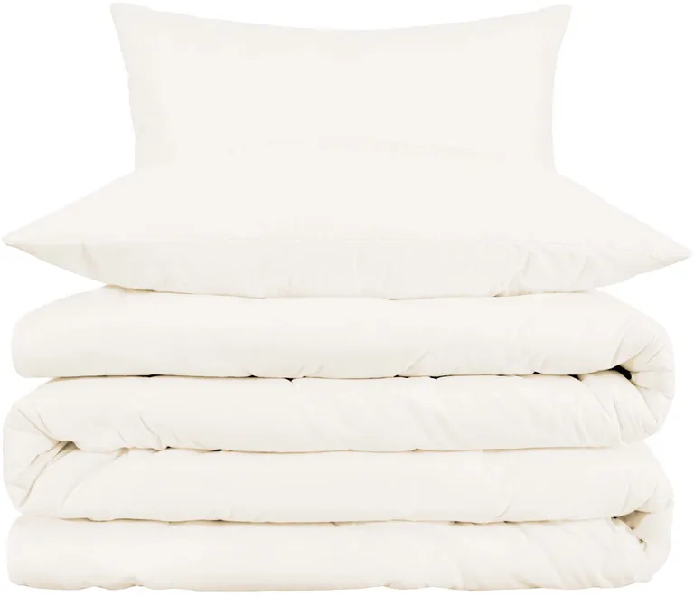Ivory King Cotton Blend Washable Duvet Cover Set Photo 1