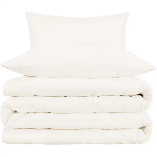 Ivory King Cotton Blend Washable Duvet Cover Set Photo 1