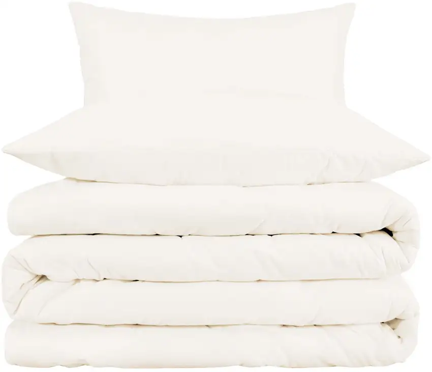 Ivory King Cotton Blend Washable Duvet Cover Set Photo 1