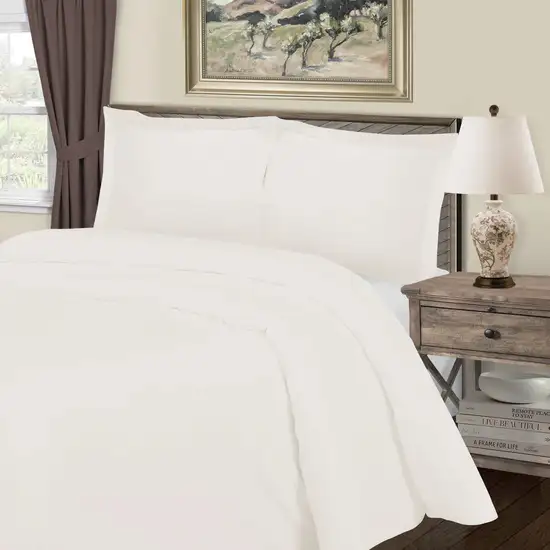 Ivory King Cotton Blend Washable Duvet Cover Set Photo 3